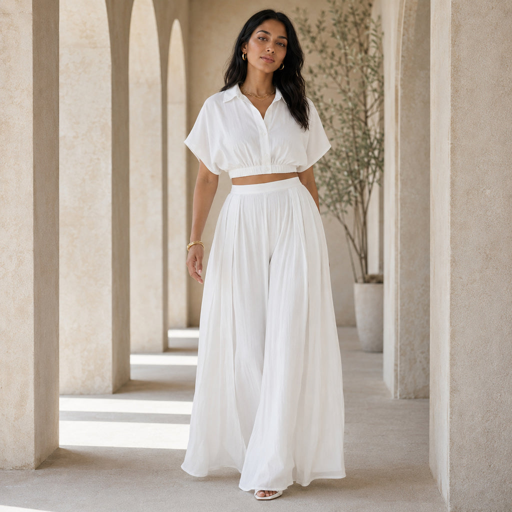 The Celine Fluid Palazzo Set