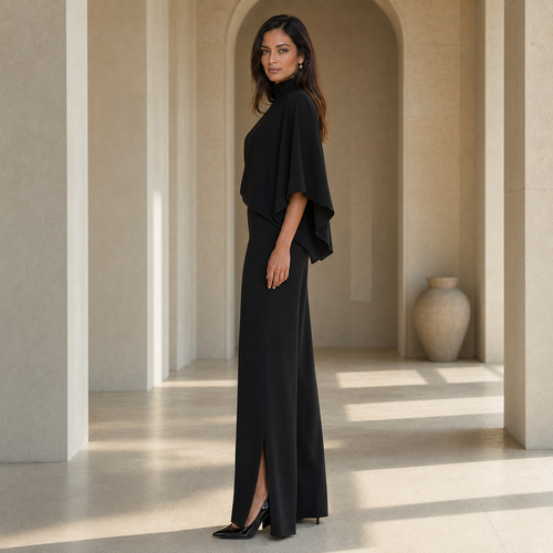 Maelle Draped Cape Trouser Set
