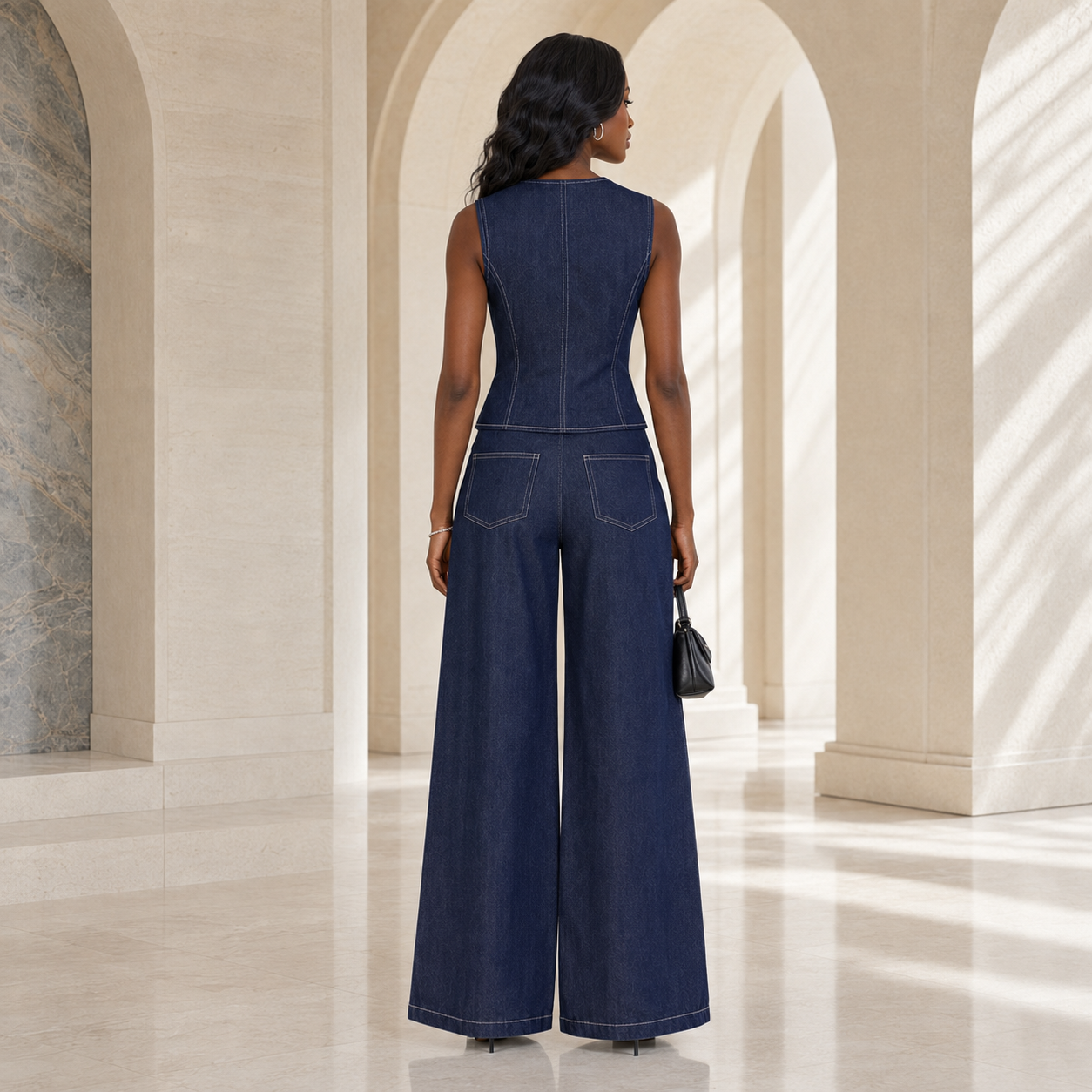 THE VALERIA SCULPTED DENIM SET