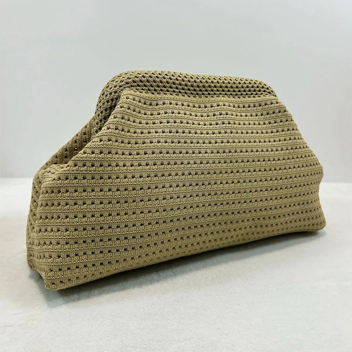 The Soleil Dumpling Clutch in Khaki — product image 7 #Color_Khaki