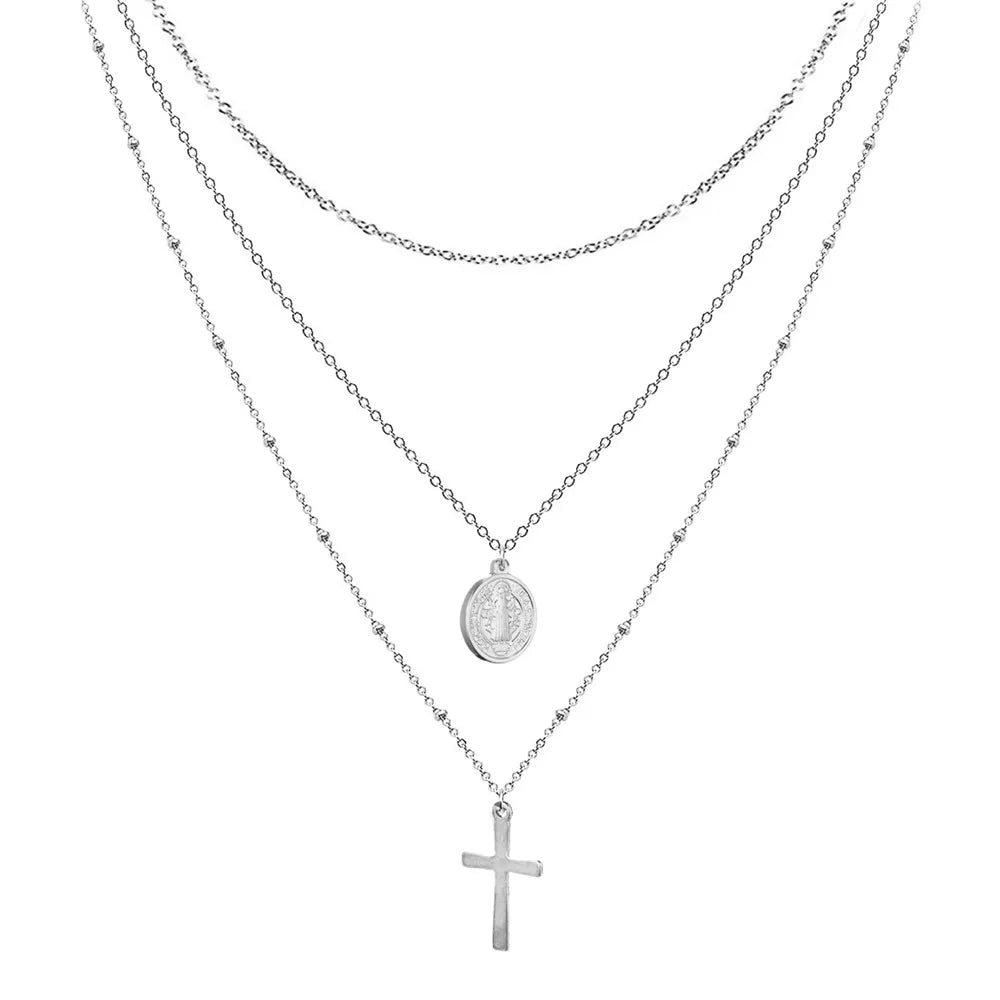 GRACE Cross Layered Necklace
