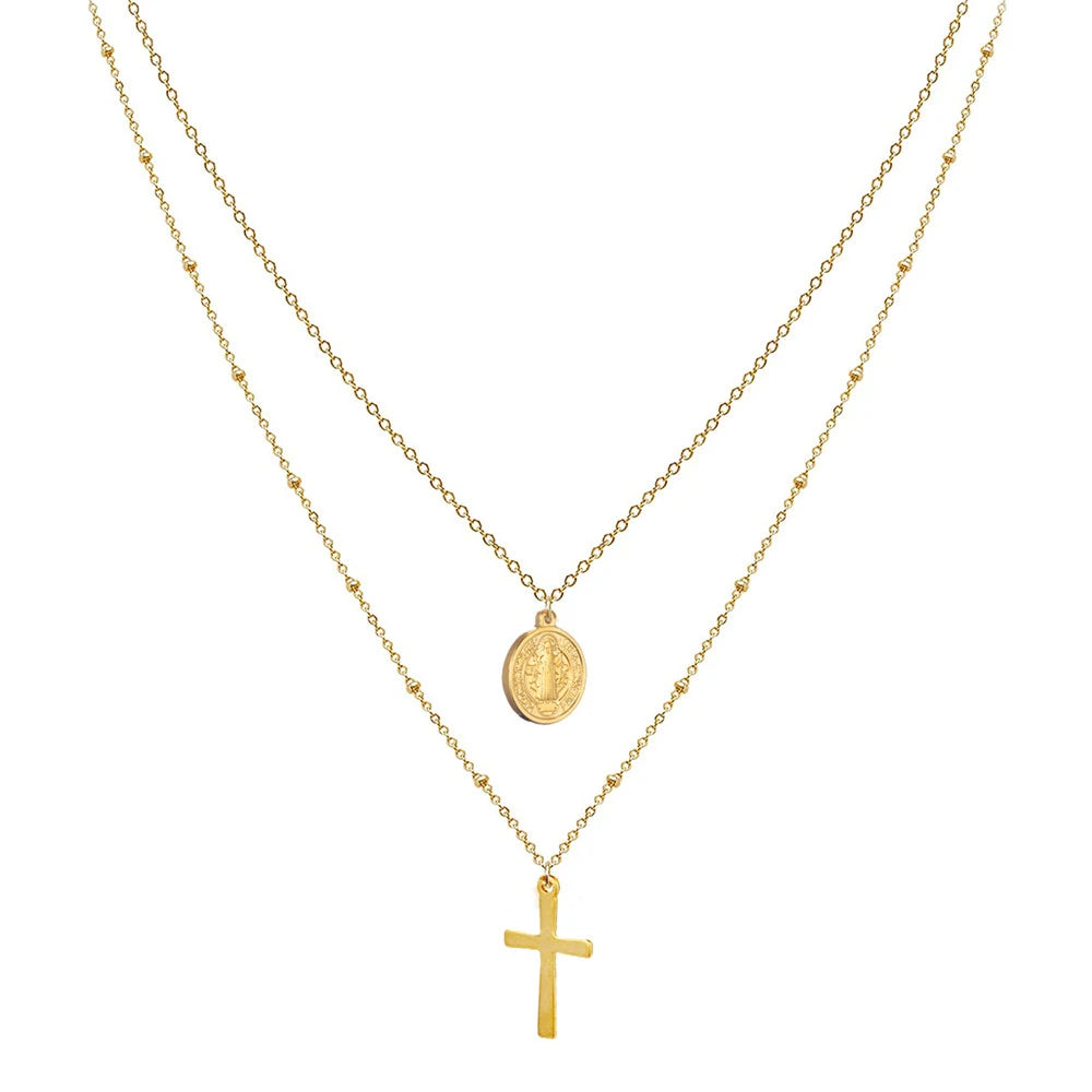 GRACE Cross Layered Necklace