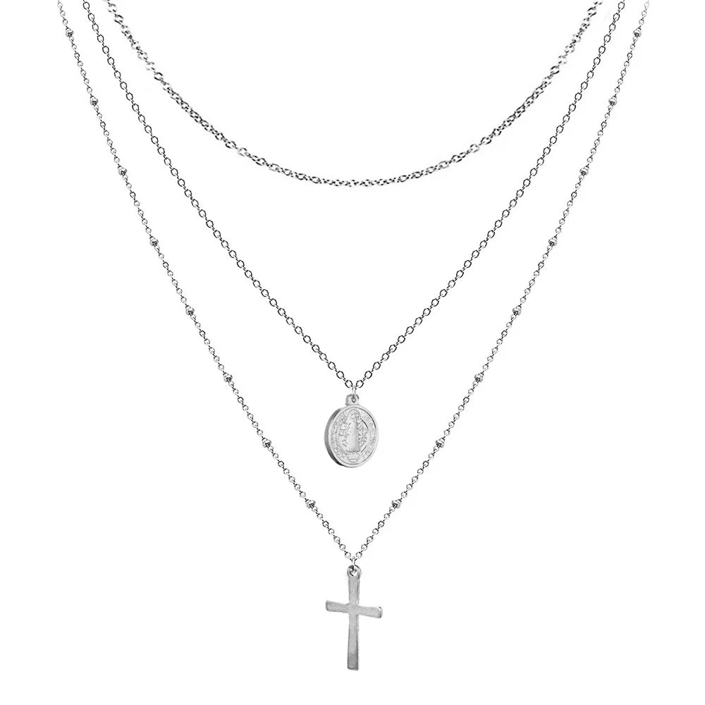 GRACE Cross Layered Necklace