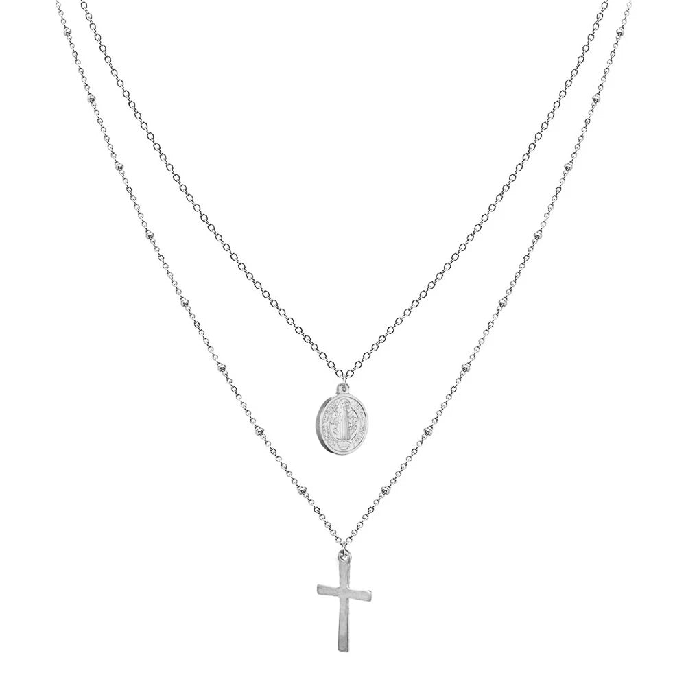 GRACE Cross Layered Necklace