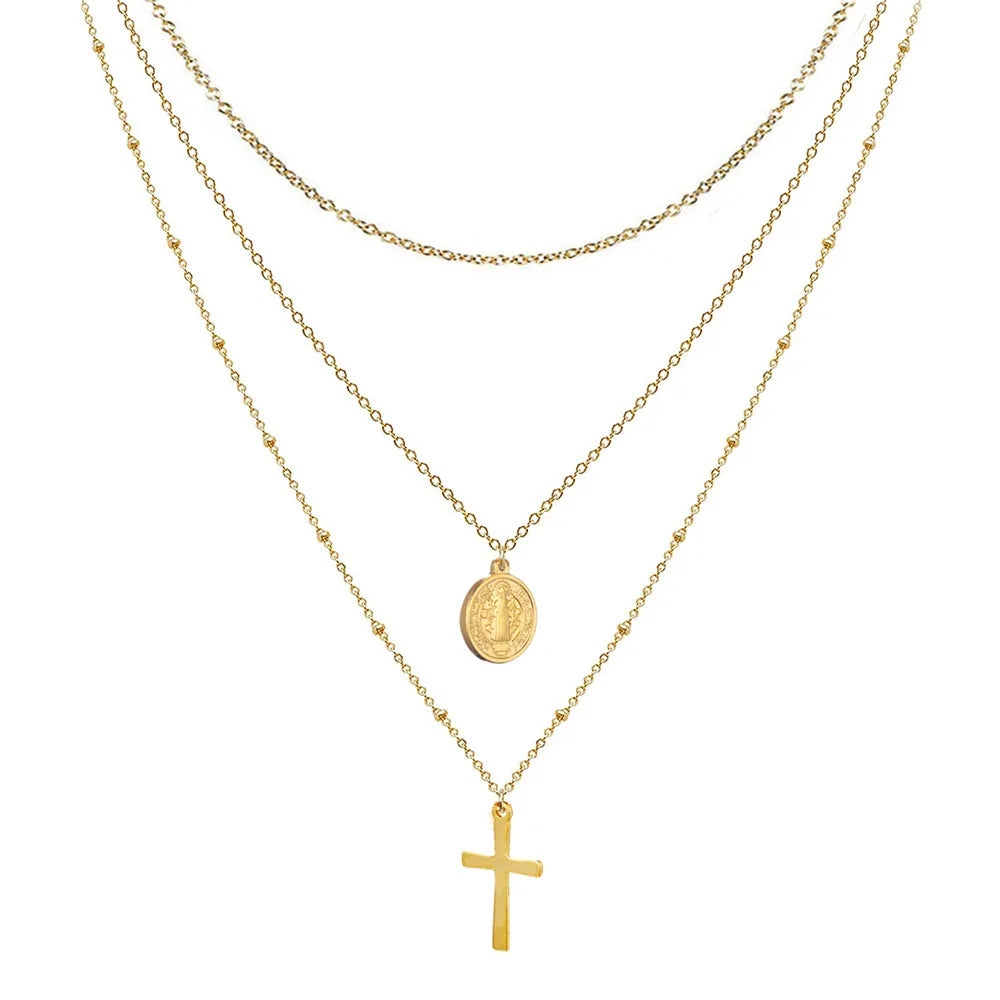 GRACE Cross Layered Necklace