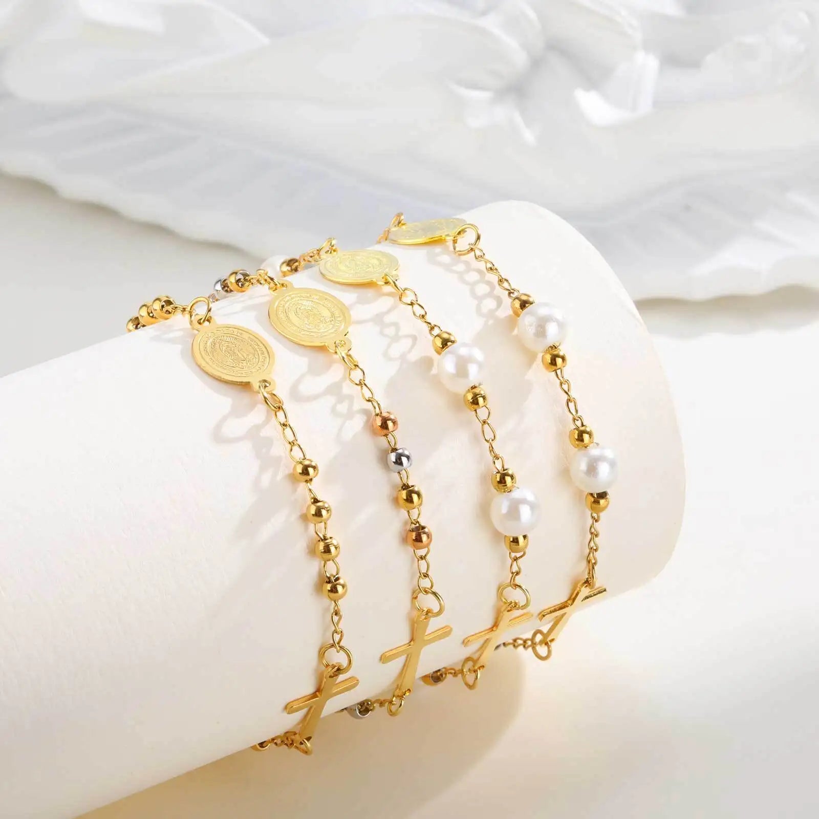 ESTHER Virgin Mary Cross Bracelet