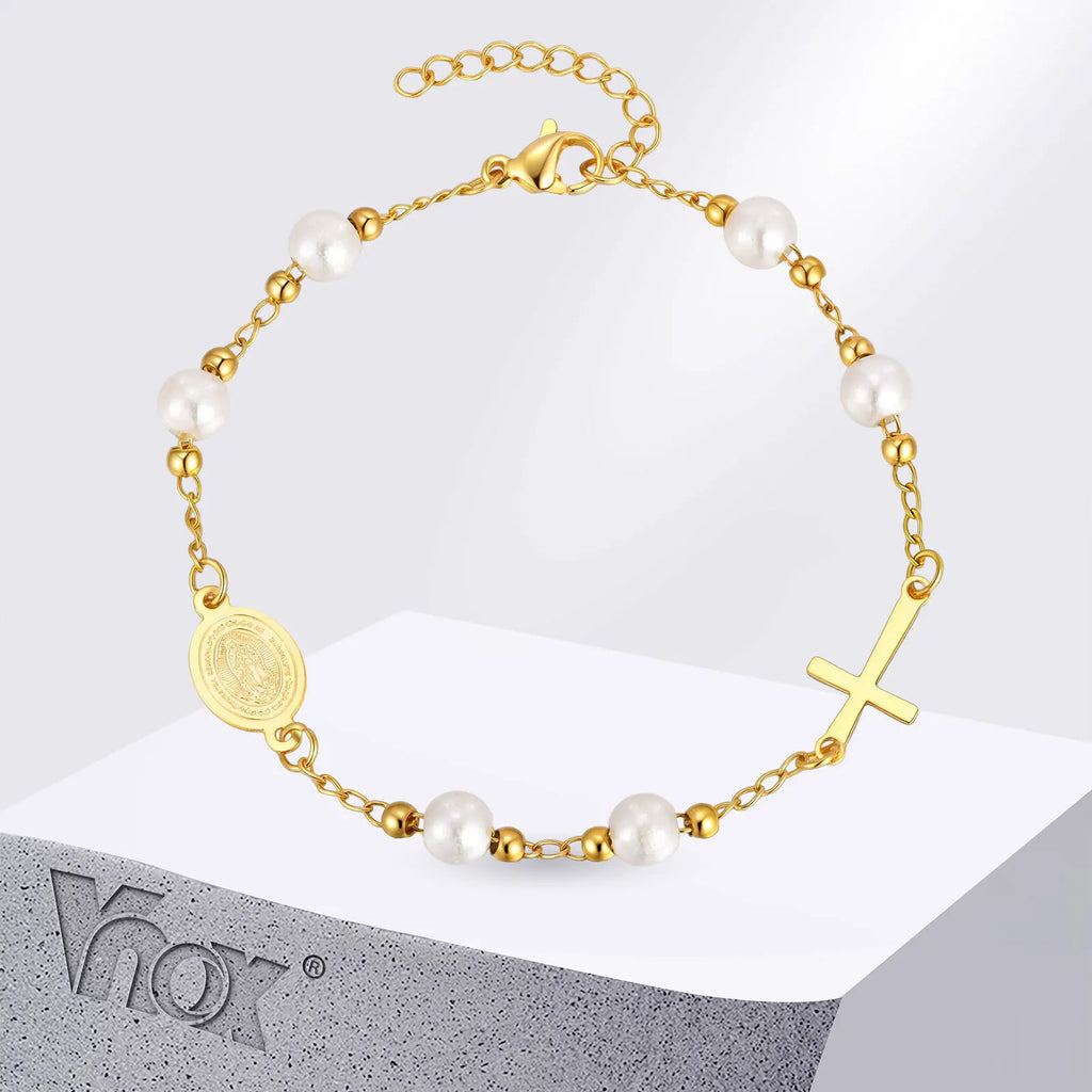 ESTHER Virgin Mary Cross Bracelet