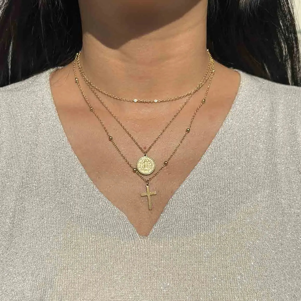 GRACE Cross Layered Necklace