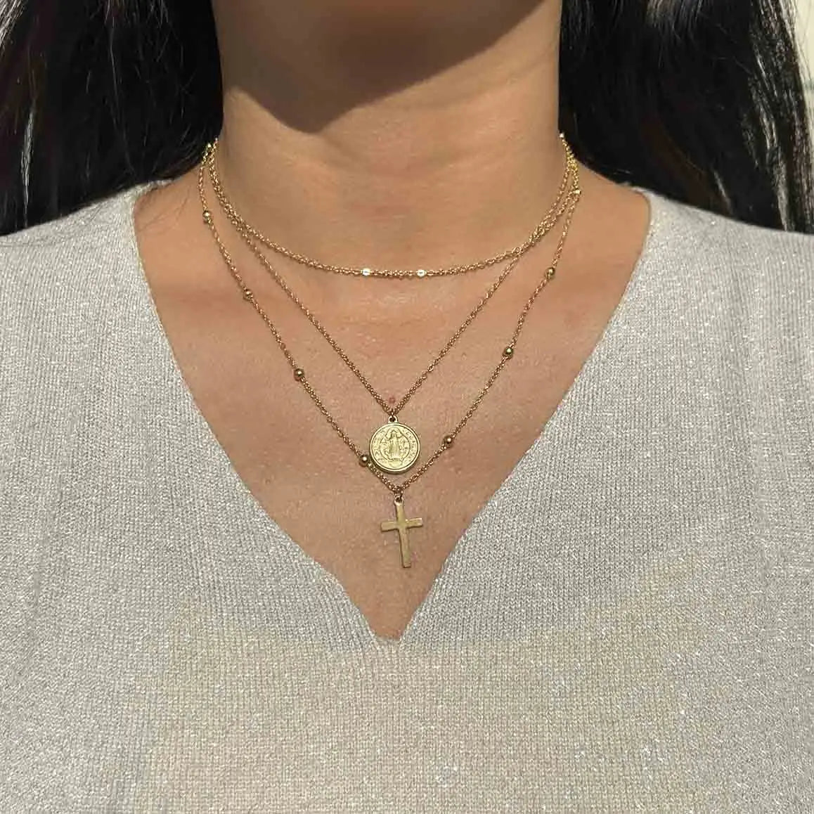 GRACE Cross Layered Necklace