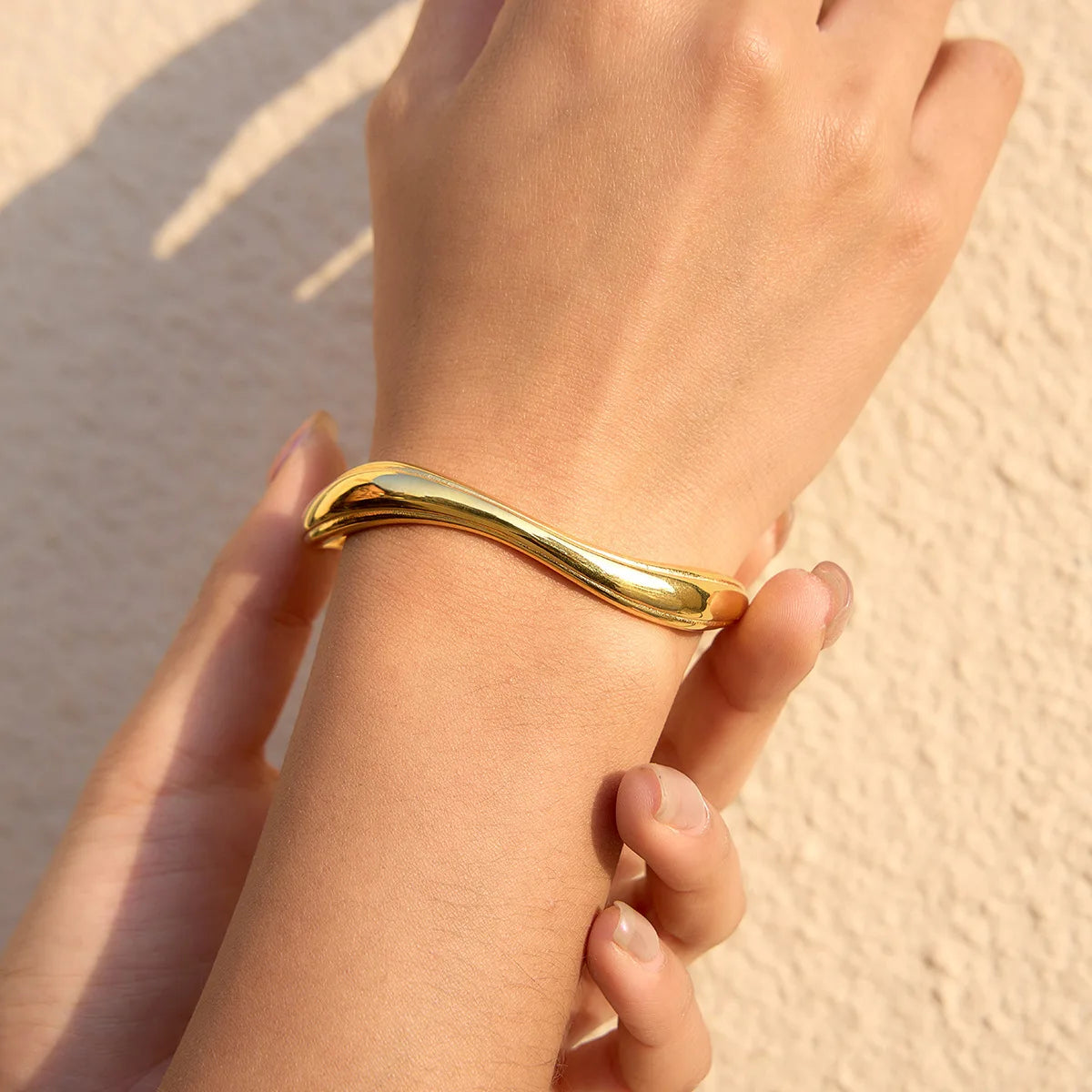 The Oriane Sculptural Wave Cuff