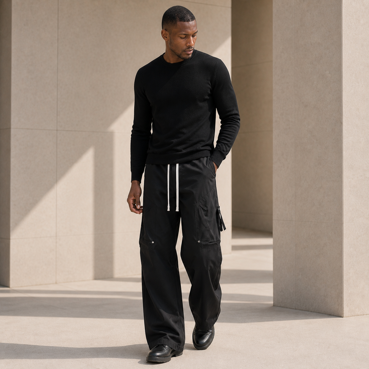 The Auremont Wide-Leg Cargo Trousers