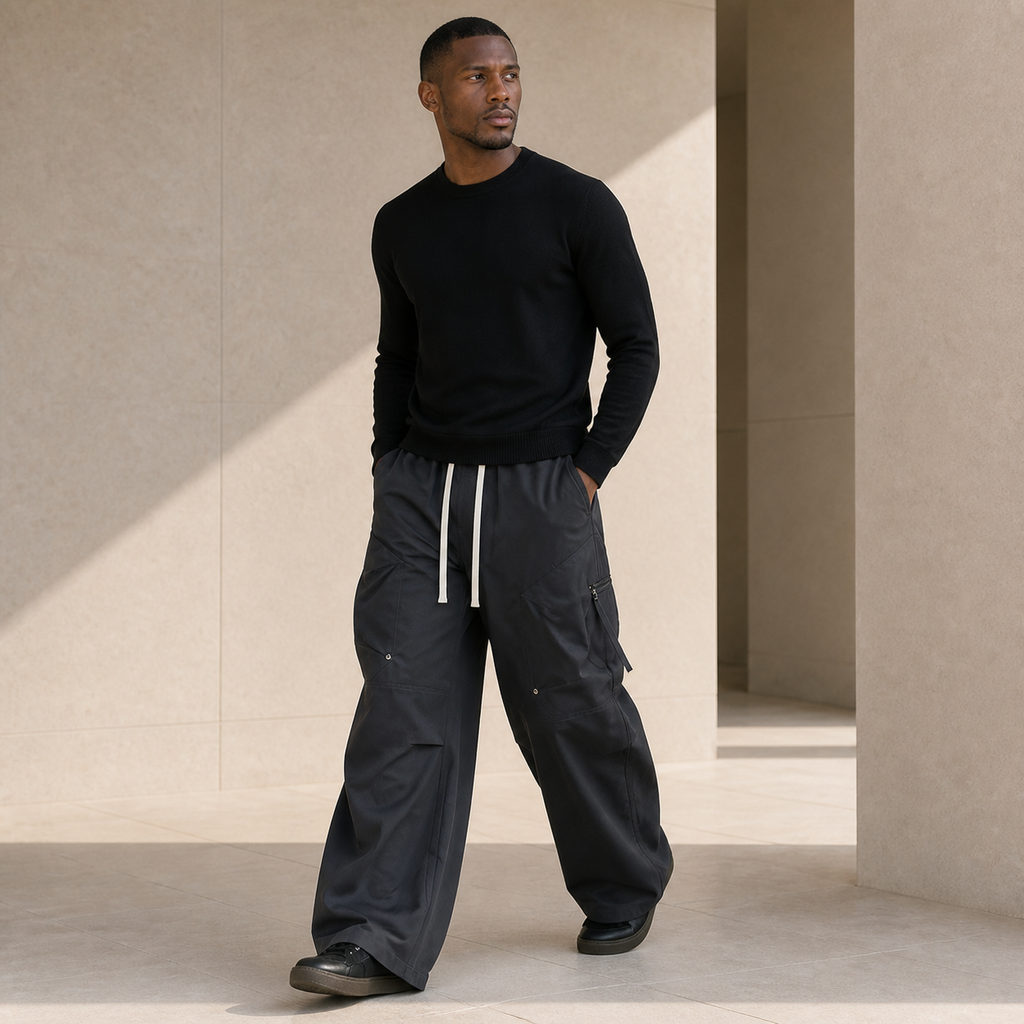 The Auremont Wide-Leg Cargo Trousers