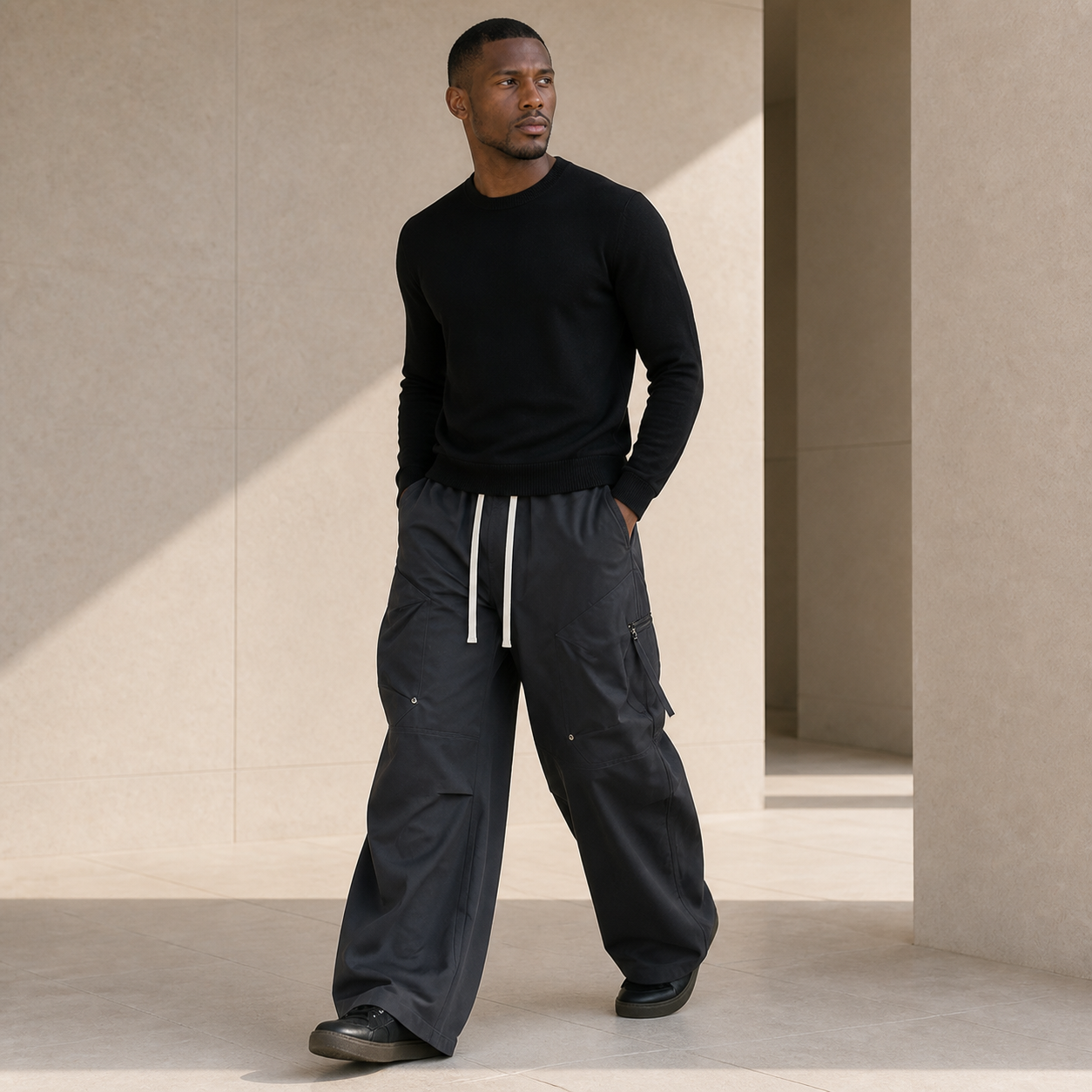 The Auremont Wide-Leg Cargo Trousers