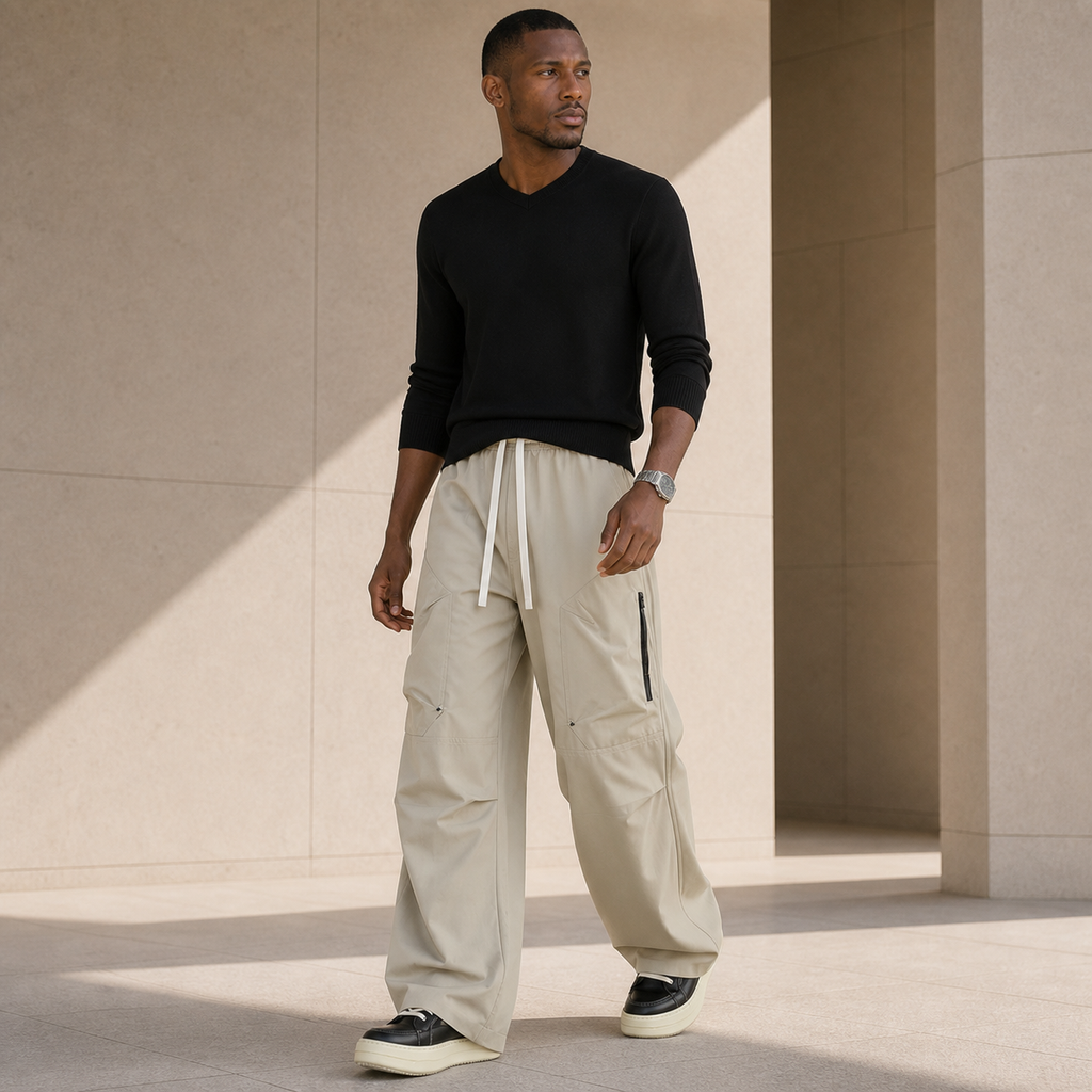 The Auremont Wide-Leg Cargo Trousers