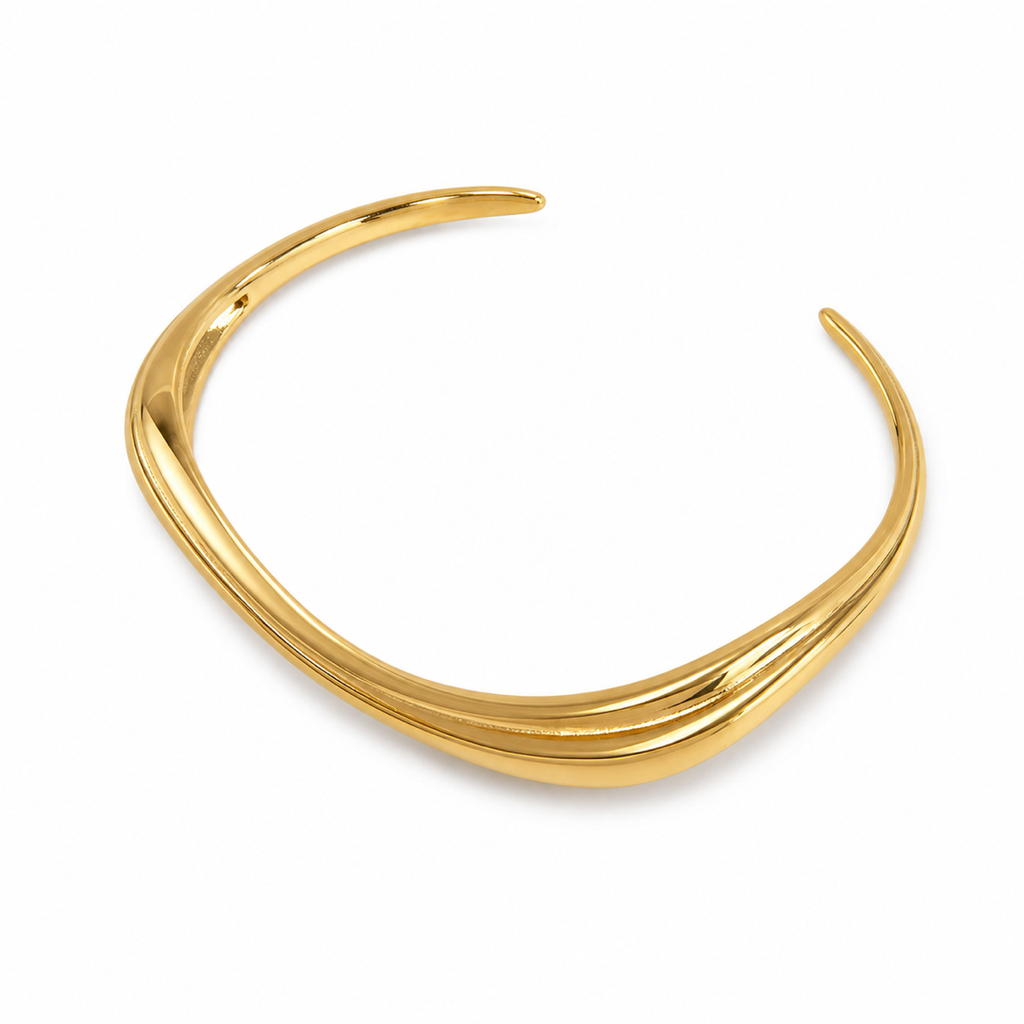 The Oriane Sculptural Wave Cuff