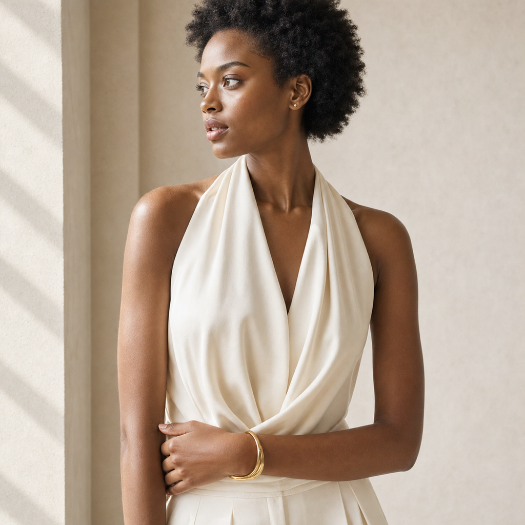 The Oriane Sculptural Wave Cuff